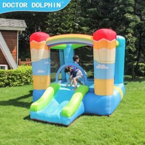 Doctor Dolphin inflatable house for kids, ideal for indoor, outdoor use and children's events